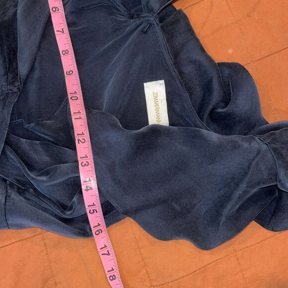 Zimmermann One-Shoulder Ruffled SIlk Wrap MIdi Dress Size 0 - Picture 6 of 11